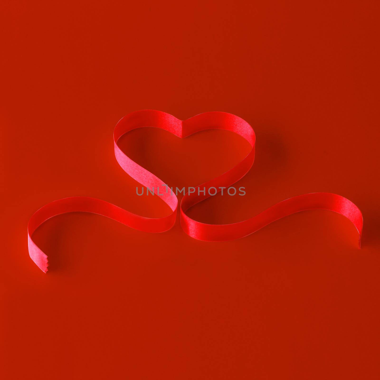Happy valentine. Heart shaped elegant ribbon. Symbol of love. by Taut