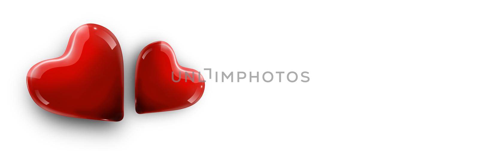 Happy Valentine's Day. Heart shaped symbol of love. 3d illustration by Taut