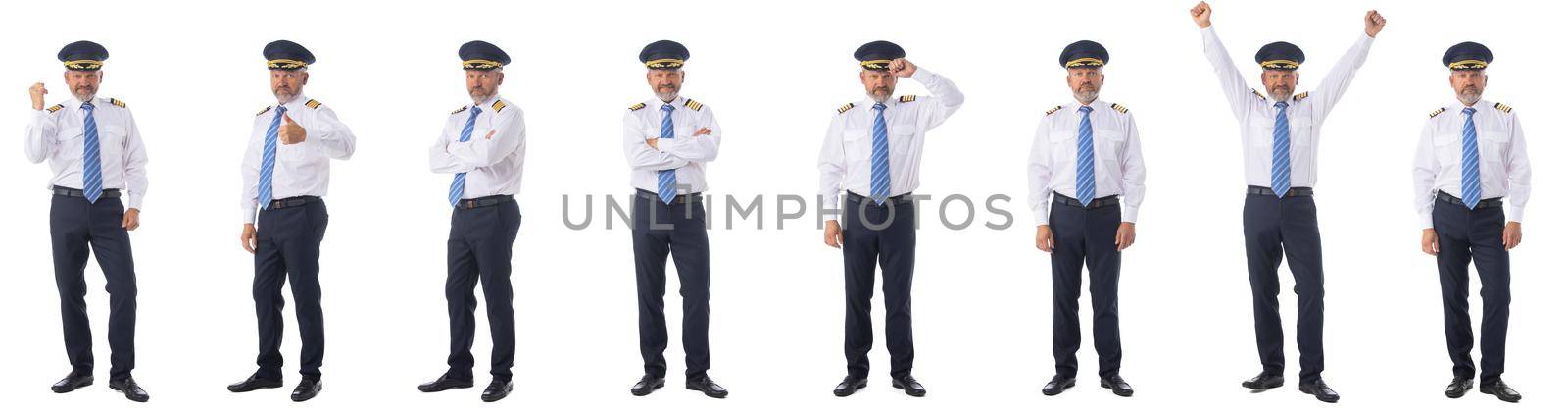 Set of pilot portraits on white by ALotOfPeople