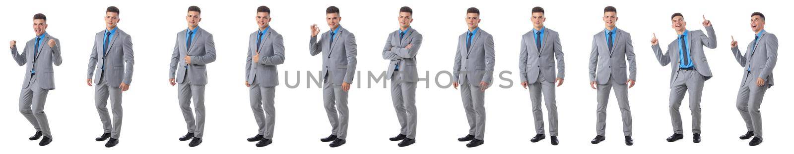 Set of young business man portraits by ALotOfPeople