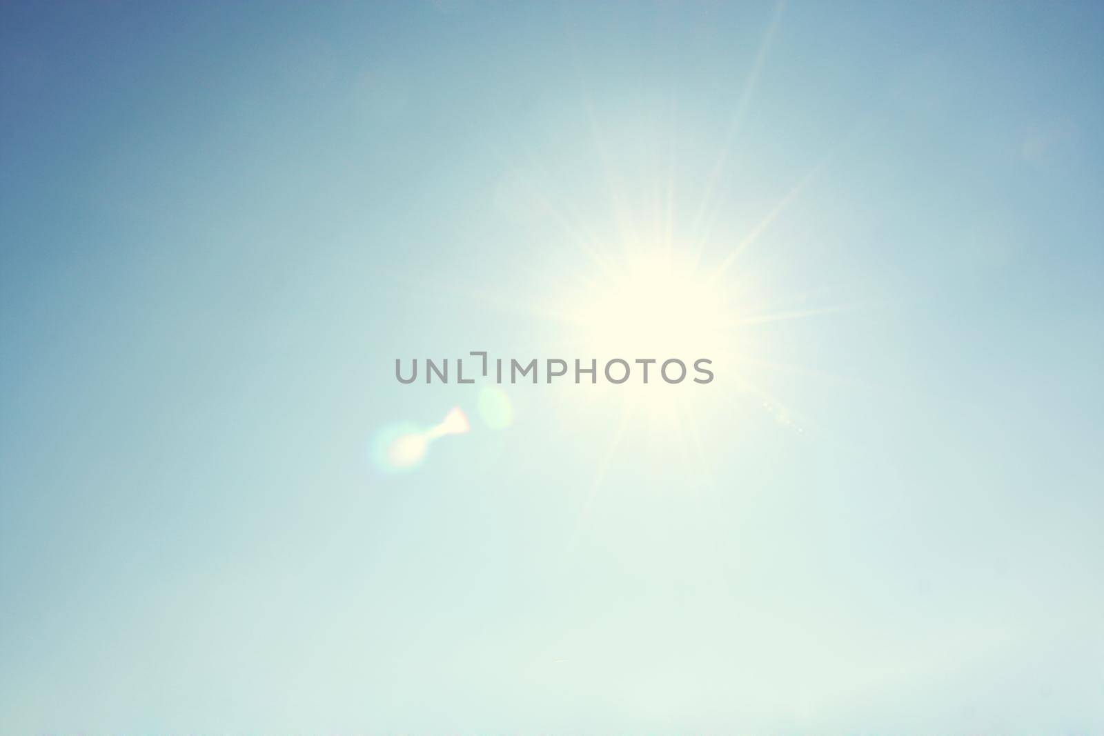 Panoramic sky without clouds on a sunny day.