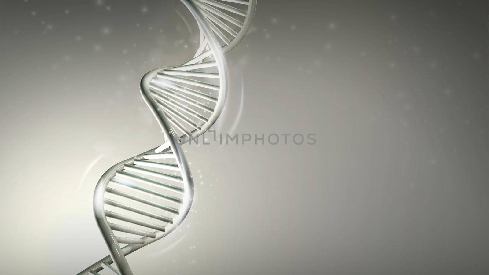 DNA double helix model in gray color, 3D render. by ConceptCafe