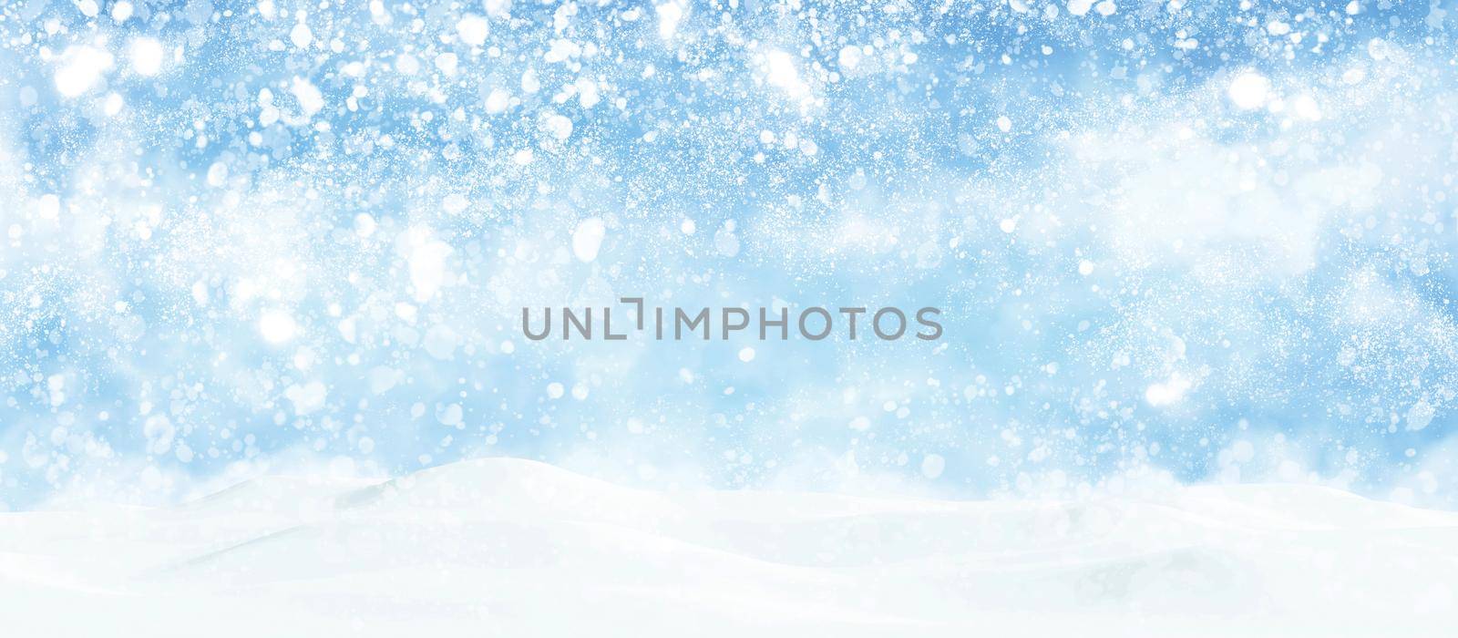 Christmas background design of snow falling winter season illustration