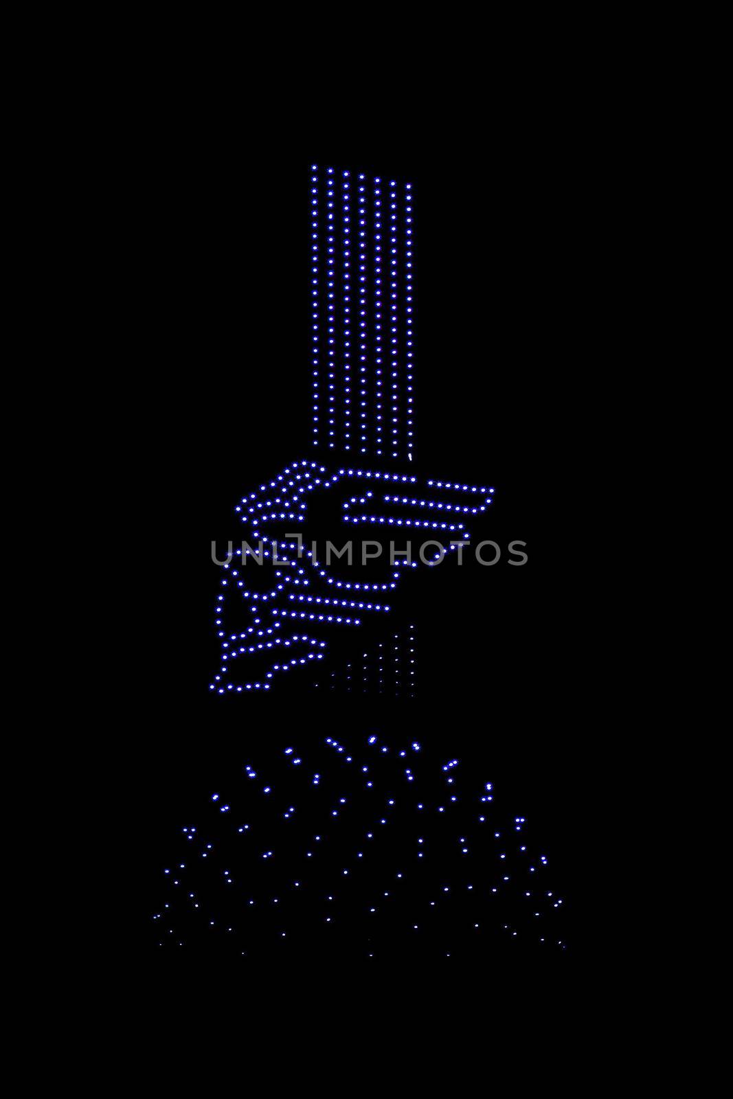 Colorful drone light shows on a night sky background.  by Eugene_Yemelyanov