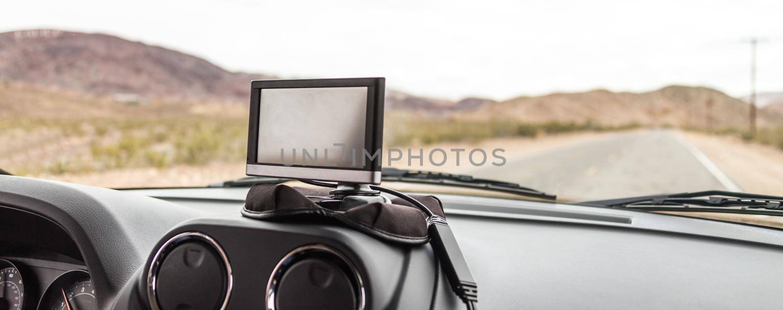 GPS device in a car, satellite navigation system