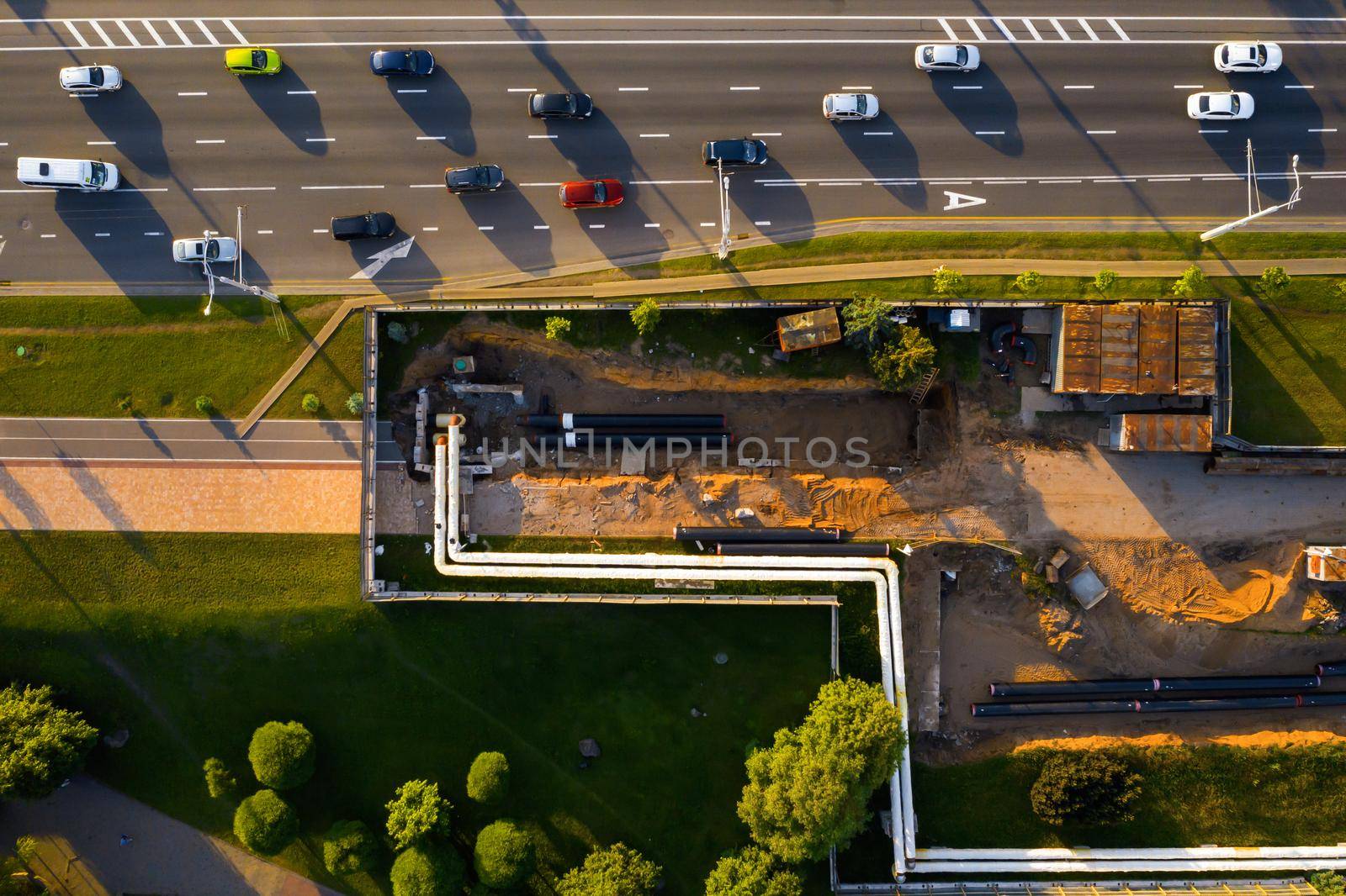 Repair and replacement of the pipeline in Minsk.Replacing the old pipeline in the city.Repair of the city.Belarus.