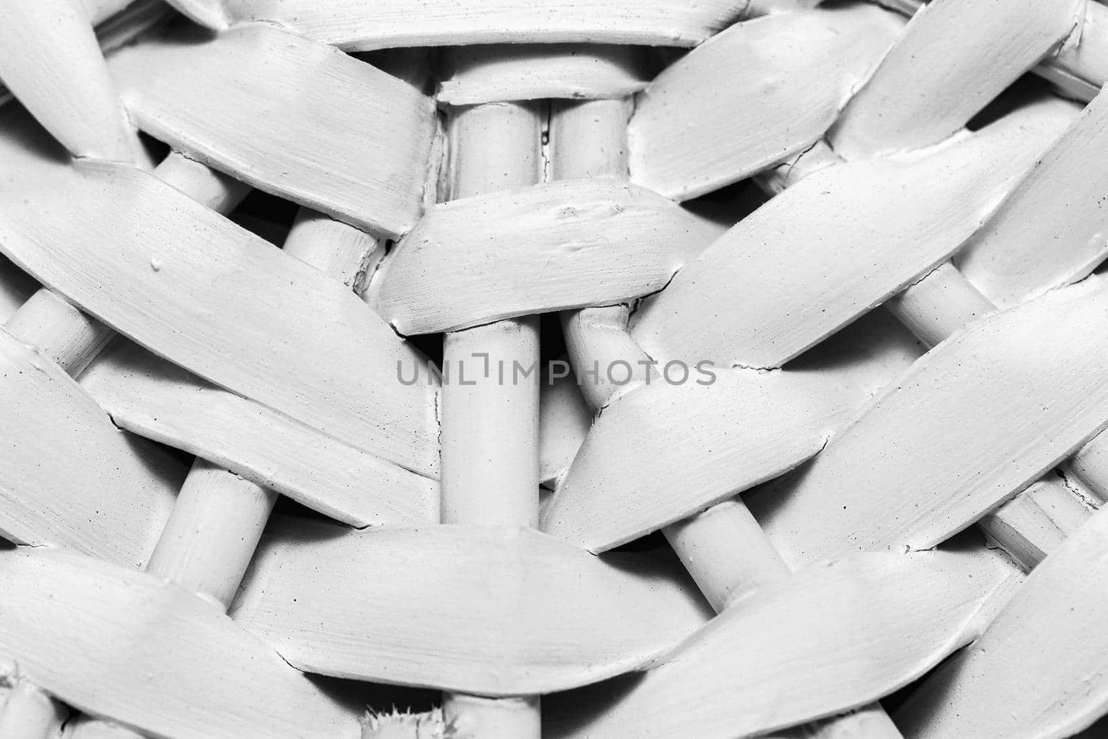 White wooden wicker basket fragment texture. Abstract background for design.