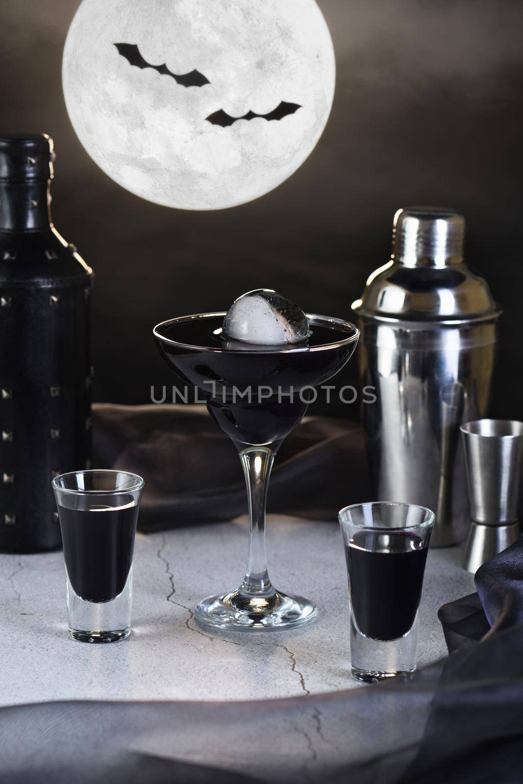 Blueberry Martini is a Full Moon Tini in a glass. Halloween cocktail idea