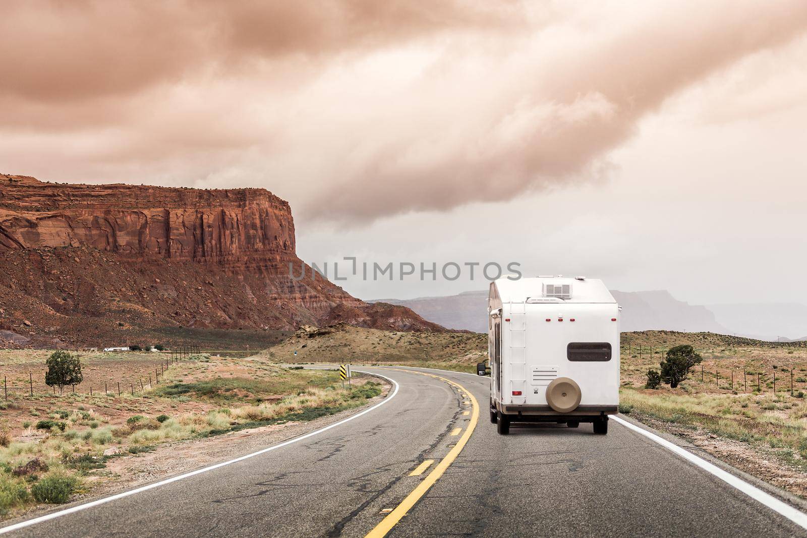 Highway leading into Monument Valley, Utah, USA