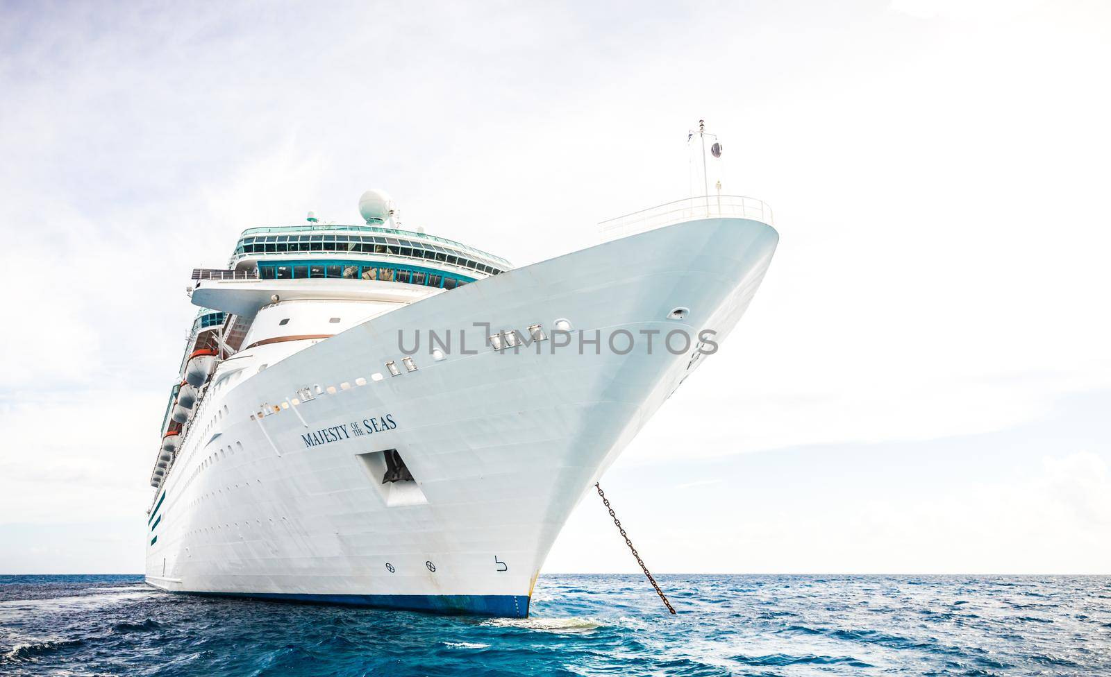NASSAU, BAHAMAS - SEPTEMBER, 06, 2014: Royal Caribbean's ship, Majesty of the Seas, sails in the Port of the Bahamas on September 06, 2014