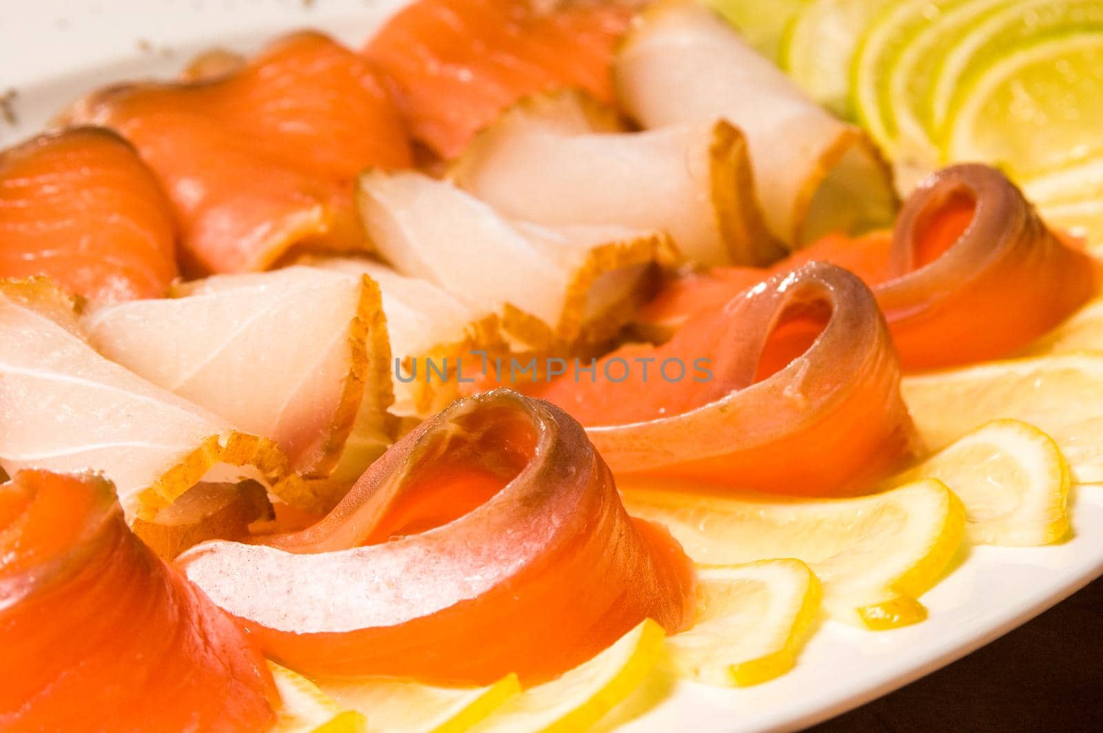 red salmon slices