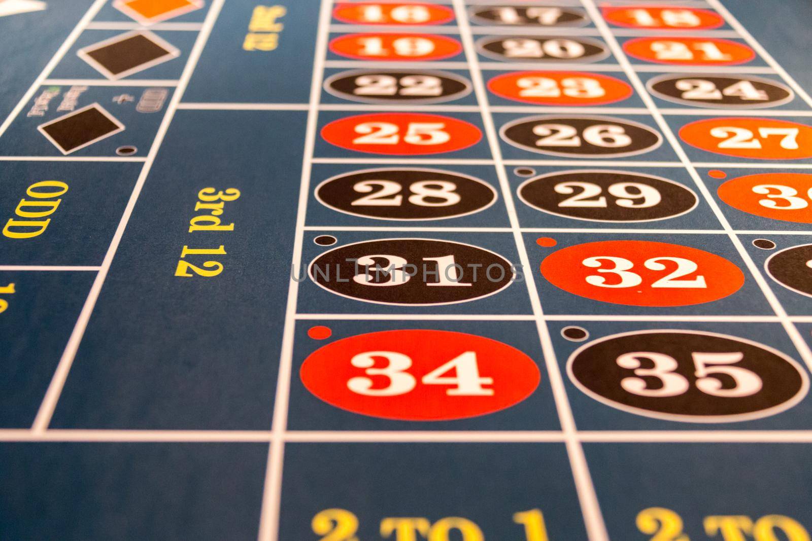 Roulette table in a casino