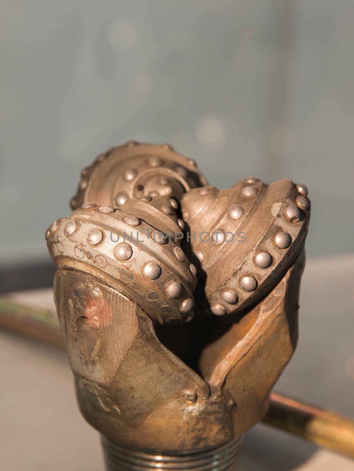 Detail of the cutting cones from an oil rig drill bit