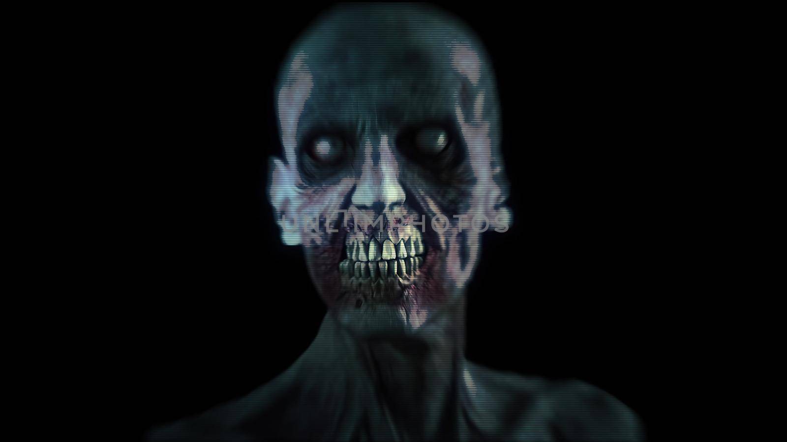 3d illustration - Horror Zombie With scary Effects