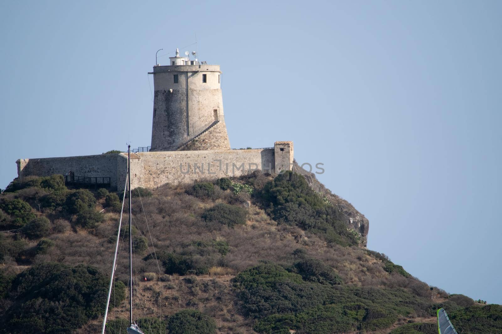 Closeup of the beautiful and characteristic Coltellazzo Tower. by silentstock639