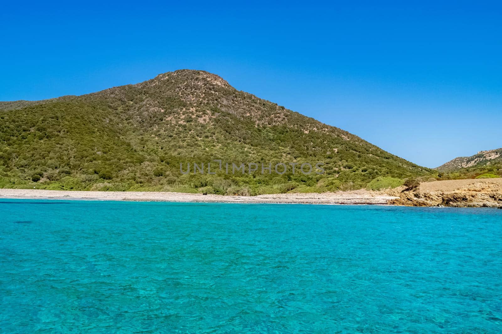 Beautiful view of the southern Sardinian sea, Teulada, Italy.