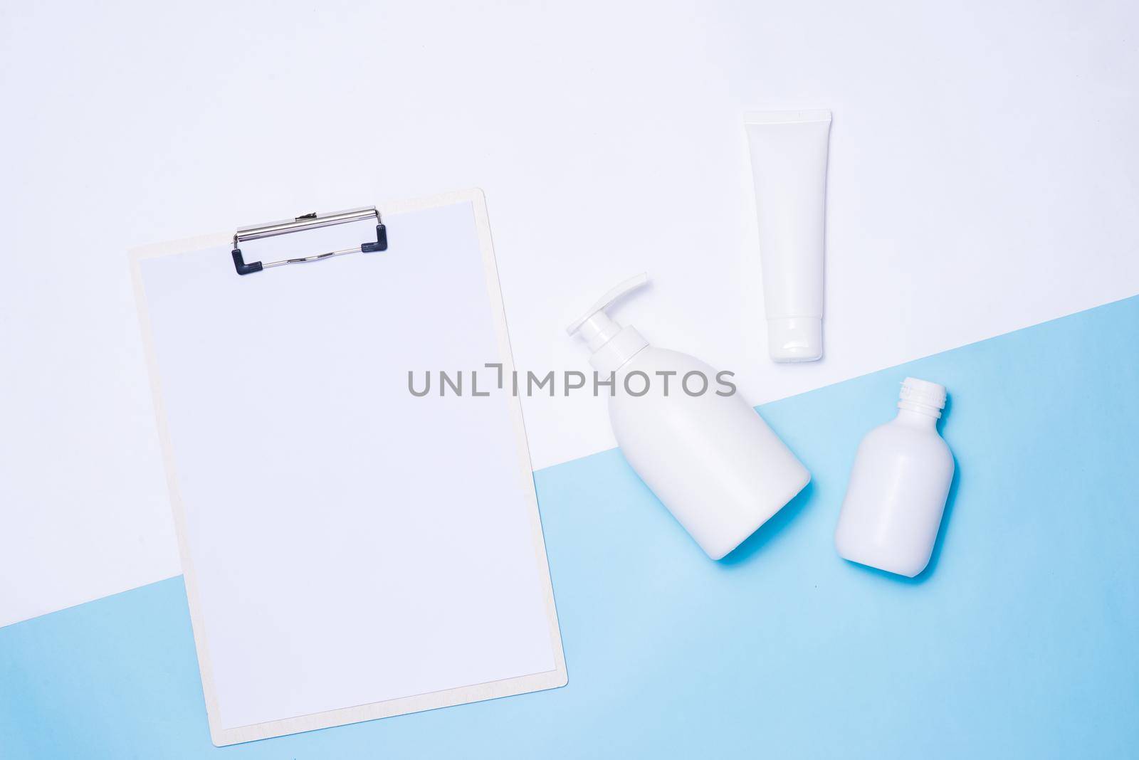 Cosmetics packaging spa and beauty set mock-up on color background