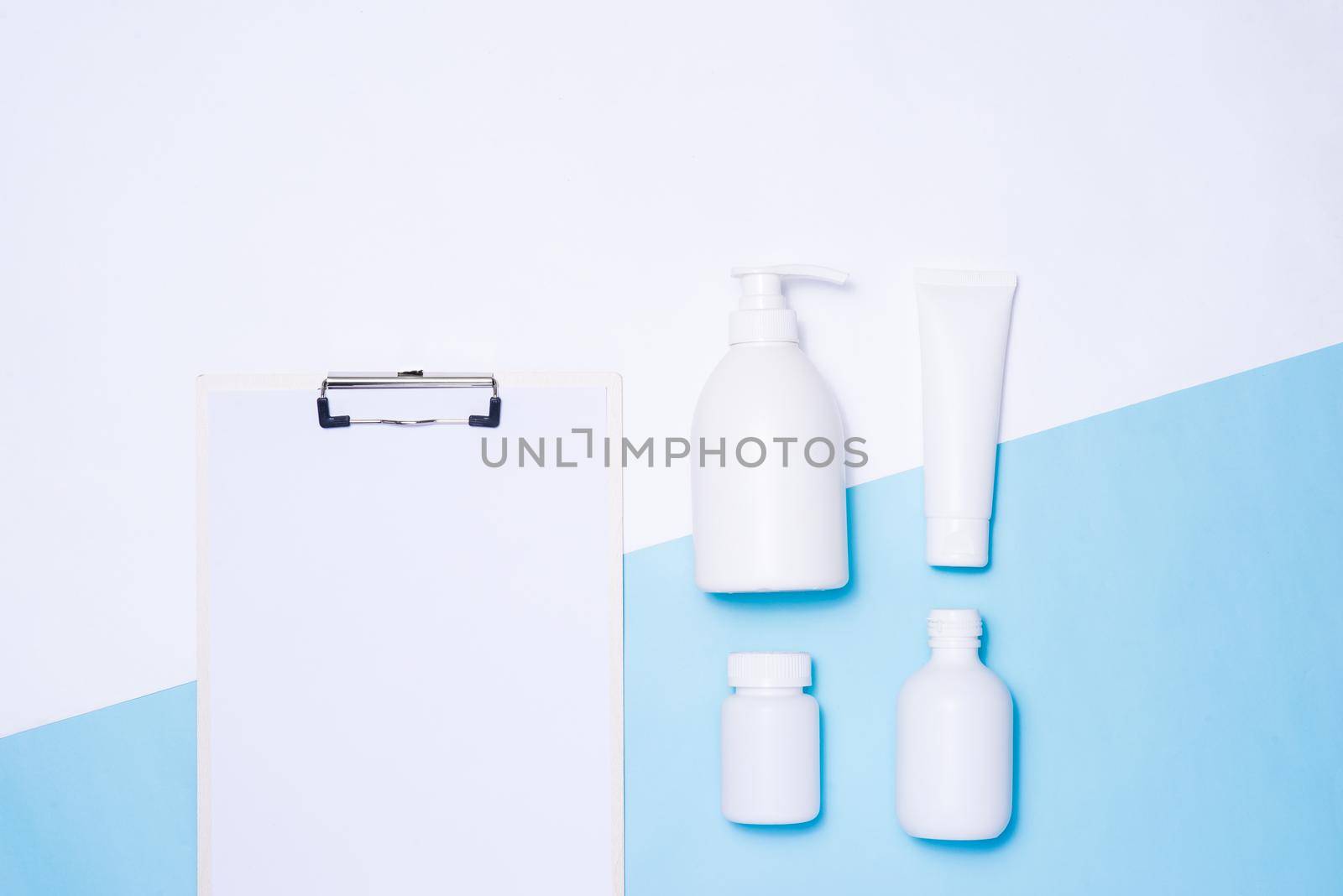 Cosmetics packaging spa and beauty set mock-up on color background