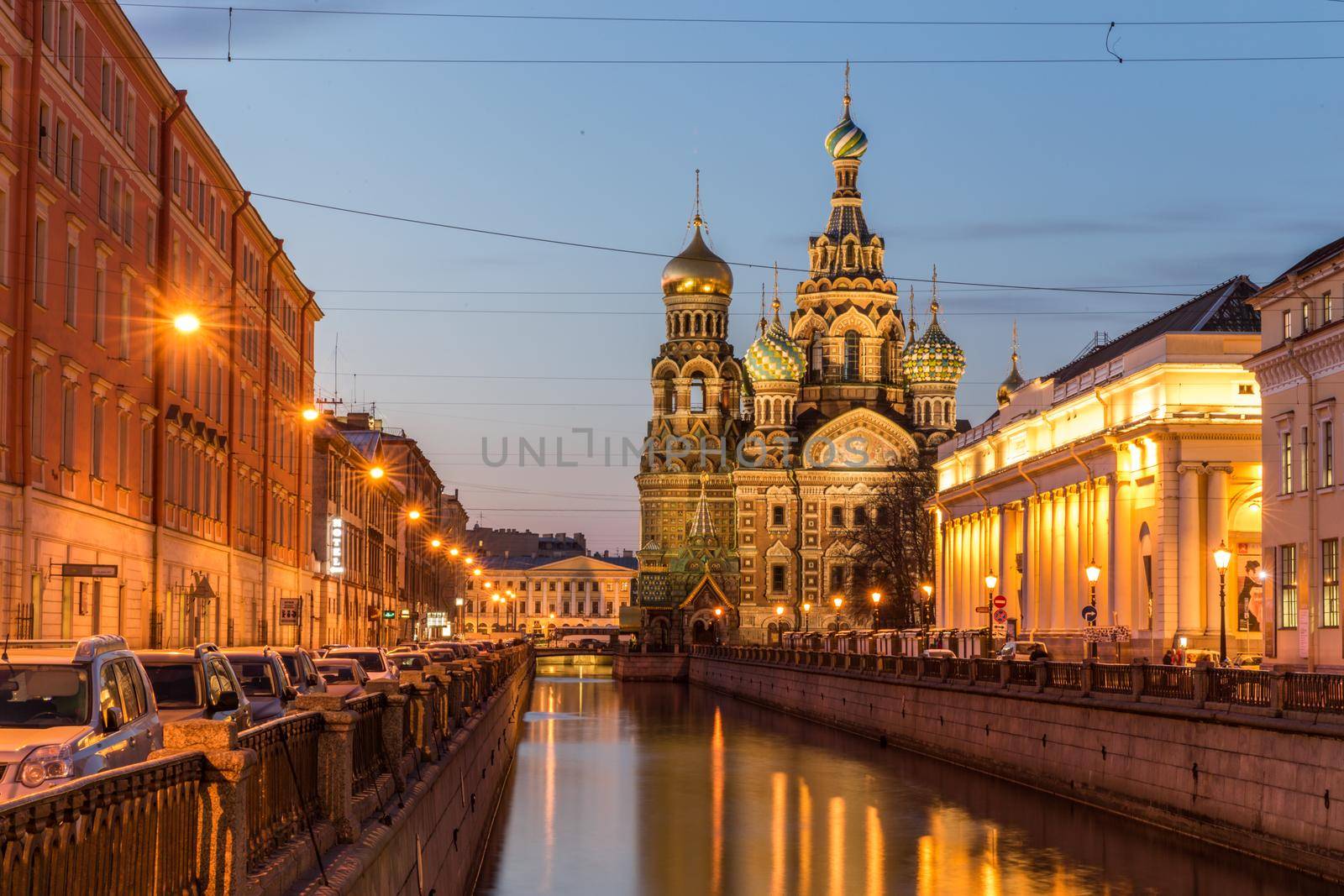 Church of the Resurrection of Christ (Savior on Spilled Blood), Saint Petersburg, Russia at night