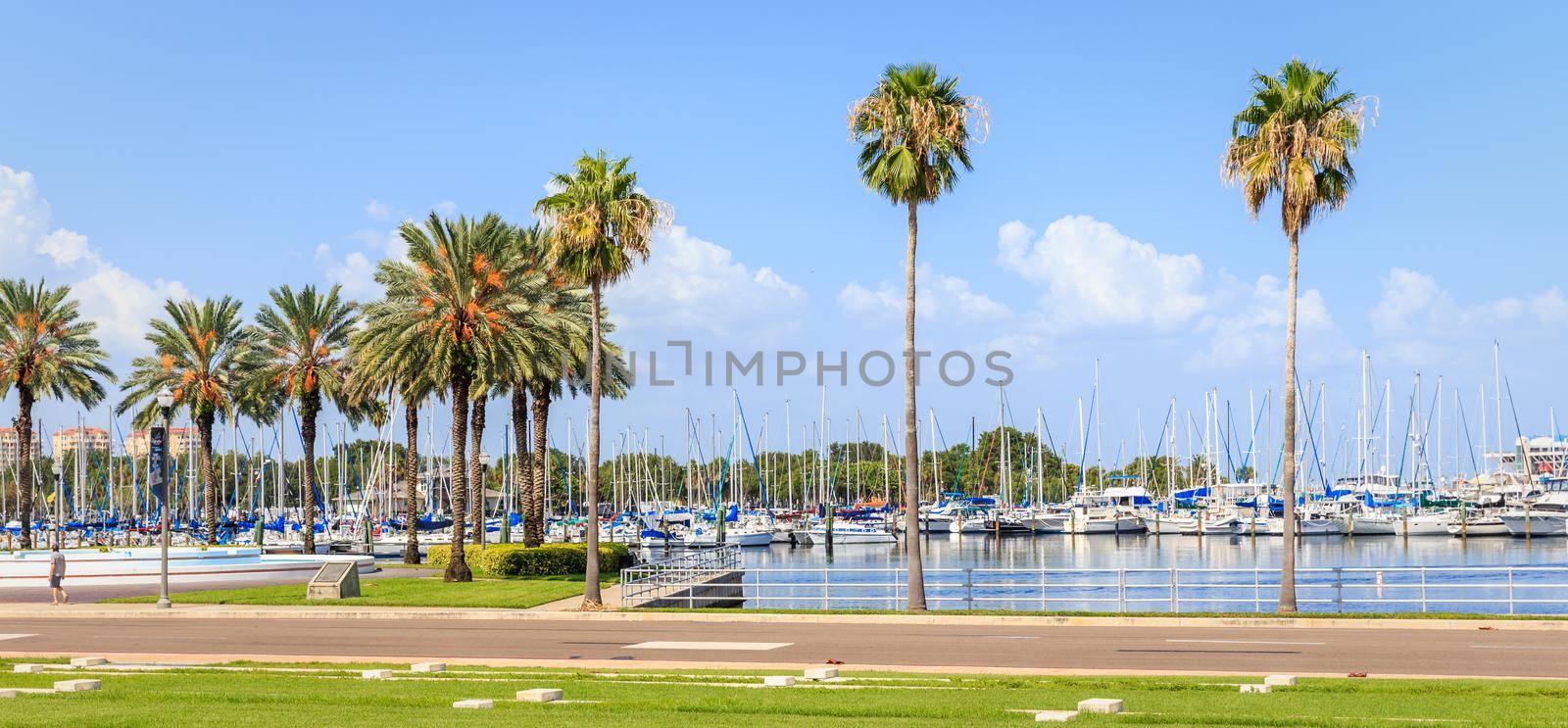 ST. PETERSBURG, FLORIDA - SEPTEMBER 2: Bay with yachts on September 02, 2014 in St. Petersburg, FL.