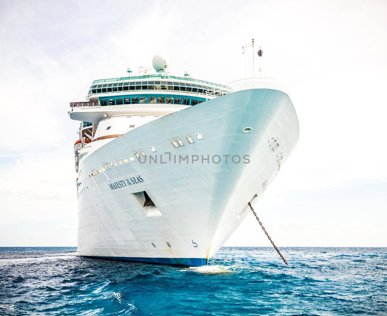 NASSAU, BAHAMAS - SEPTEMBER, 06, 2014: Royal Caribbean's ship, Majesty of the Seas, sails in the Port of the Bahamas on September 06, 2014