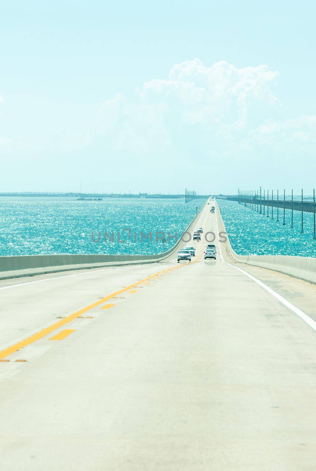 Road to Key West over Caribbean Blue Water