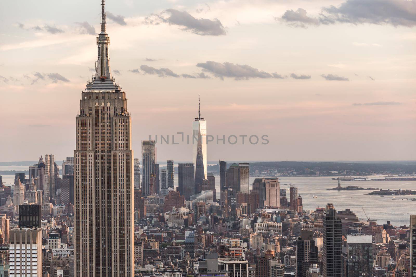 New york, USA - May 17, 2019: New York City skyline with the Empire State Building at sunset