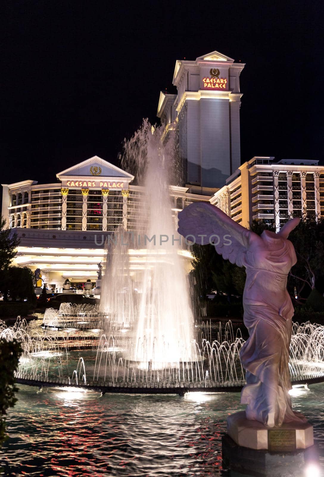 LAS VEGAS, NEVADA - MAY 29: Caesars palace hotel on May 29, 2015 in Las Vegas, Nevada,USA. Caesars palace is a luxurious hotel famous with its fountains and shops