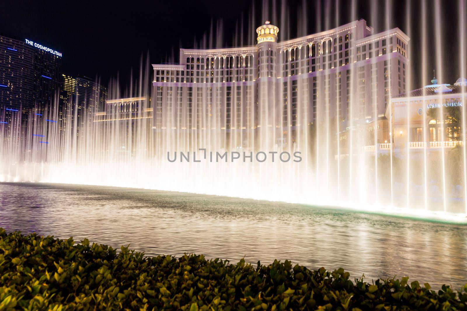 LAS VEGAS, NEVADA - MAY 29: Bellagio hotel on May 29, 2015 in Las Vegas, Nevada,USA. Bellagio is a luxurious hotel famous with its fountains