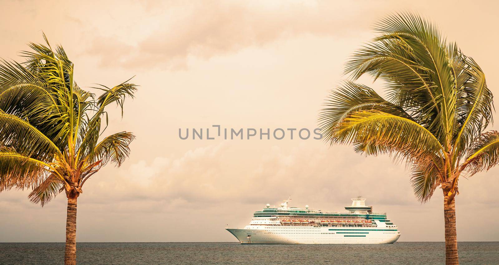 NASSAU, BAHAMAS - SEPTEMBER, 06, 2014: Royal Caribbean's ship, Majesty of the Seas, sails in the Port of the Bahamas on September 06, 2014