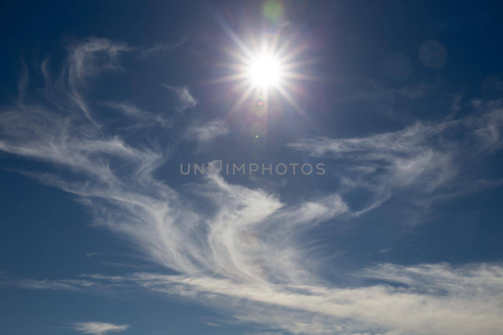 Beautiful blu sky on a sunny summer day