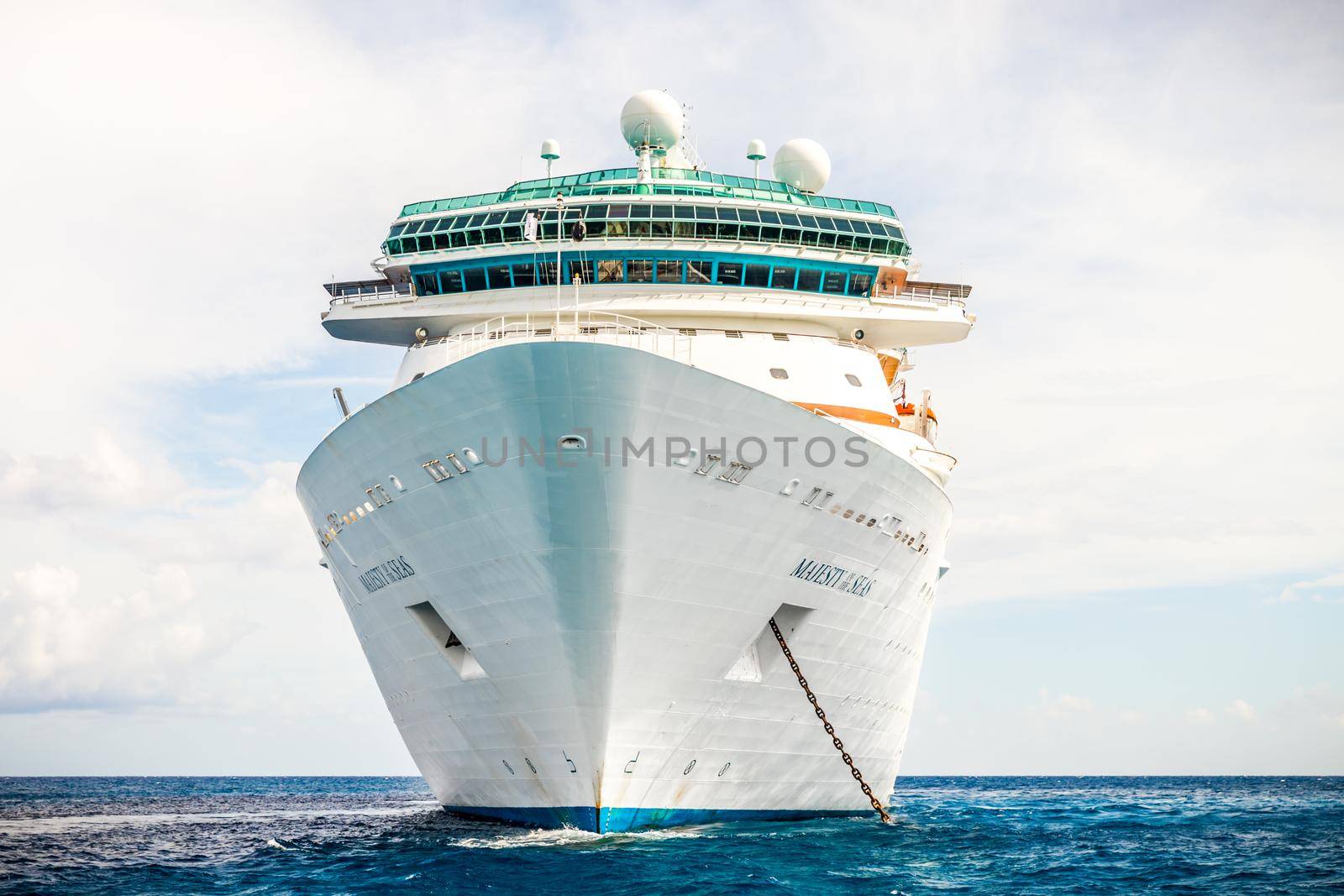 NASSAU, BAHAMAS - SEPTEMBER, 06, 2014: Royal Caribbean's ship, Majesty of the Seas, sails in the Port of the Bahamas on September 06, 2014