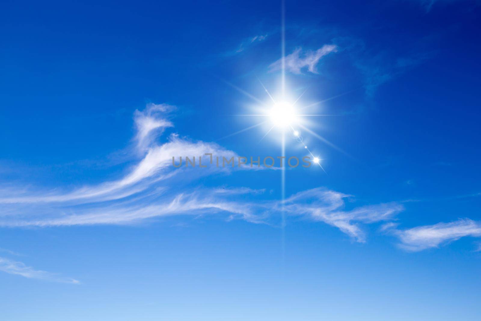 Beautiful blu sky on a sunny summer day