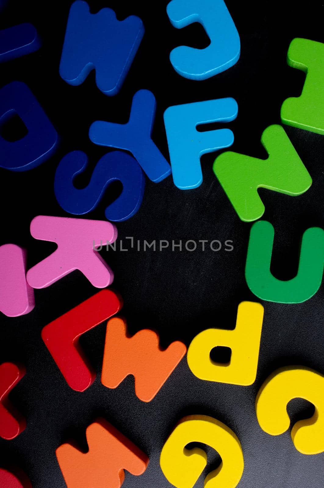 A, B and C wooden alphabet letters for learning concept by berkay