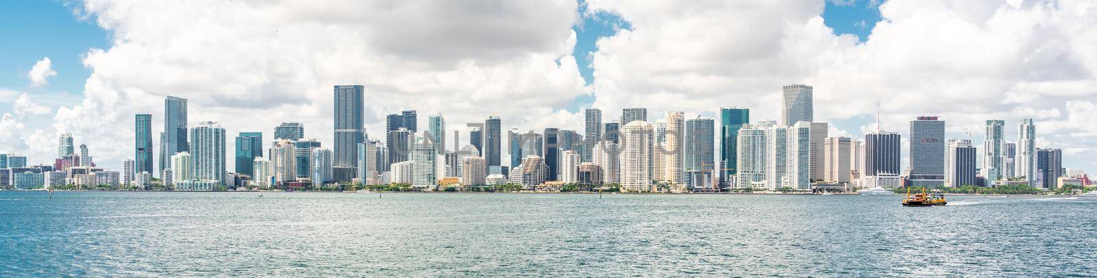 Miami Downtown skyline in daytime with Biscayne Bay by Mariakray