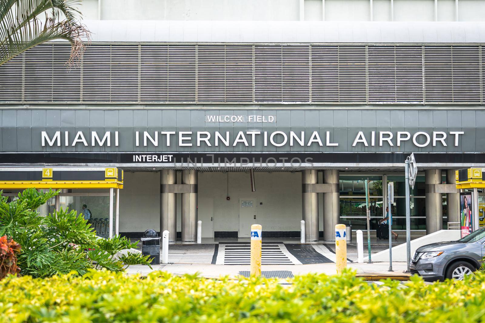 Miami, USA - September 21, 2019 - Entrance to the Miami international airport