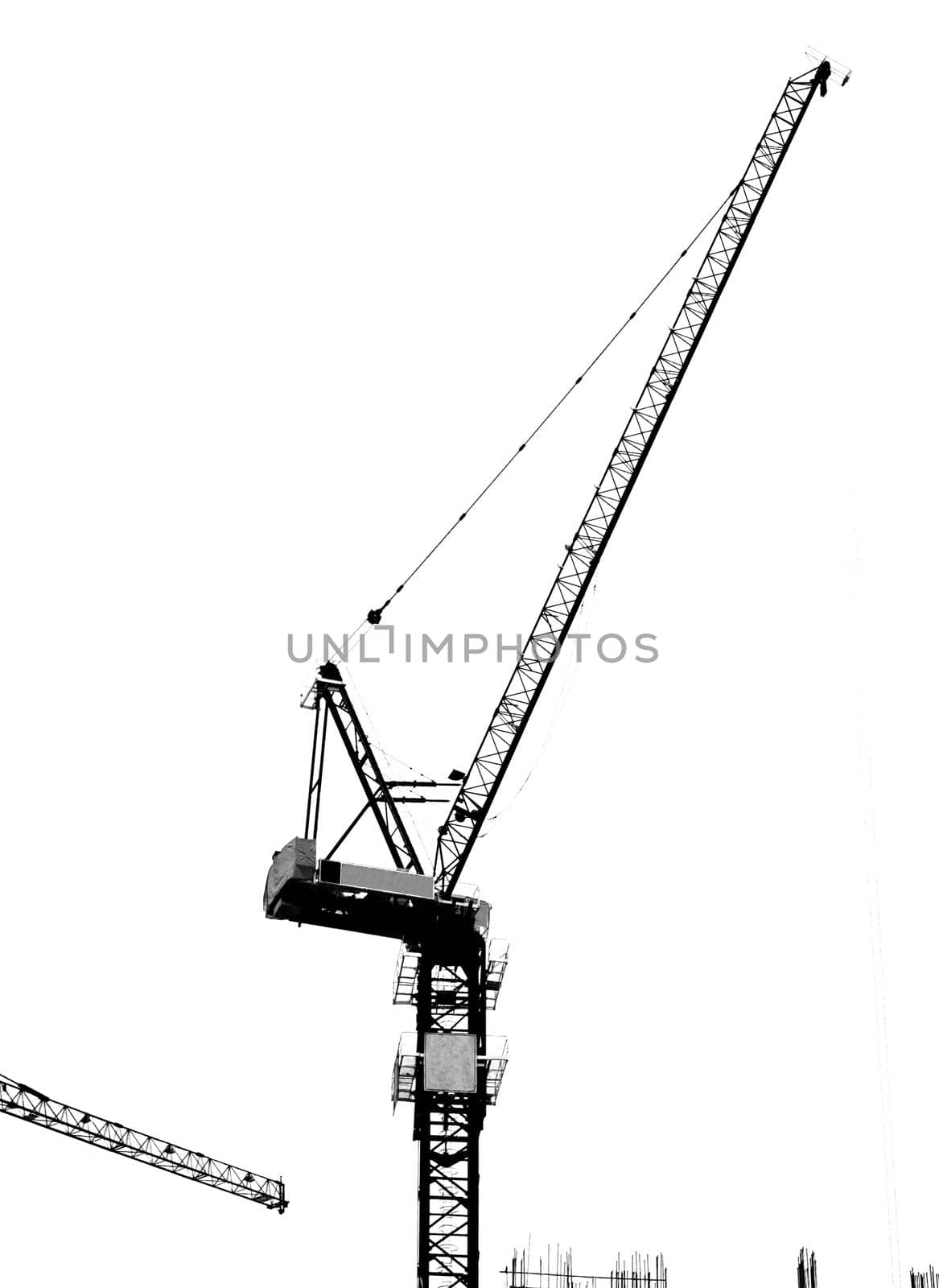 The tower crane working in construction site