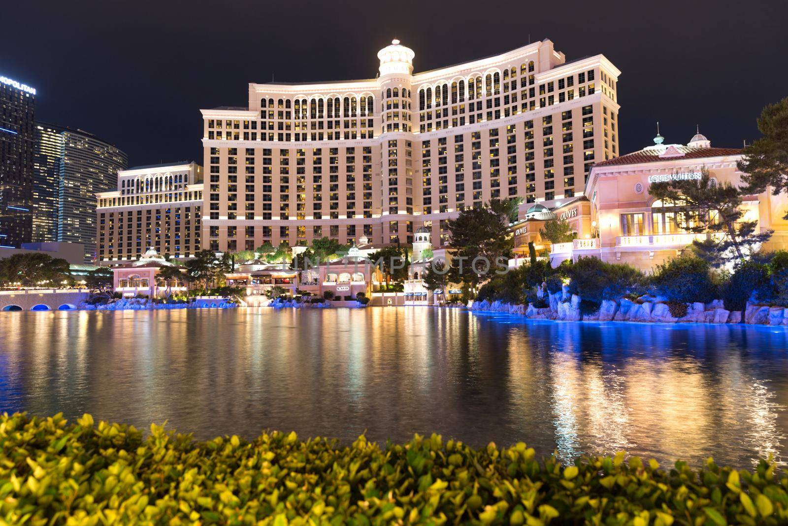 LAS VEGAS, NEVADA - MAY 29: Bellagio hotel on May 29, 2015 in Las Vegas, Nevada,USA. Bellagio is a luxurious hotel famous with its fountains by Mariakray
