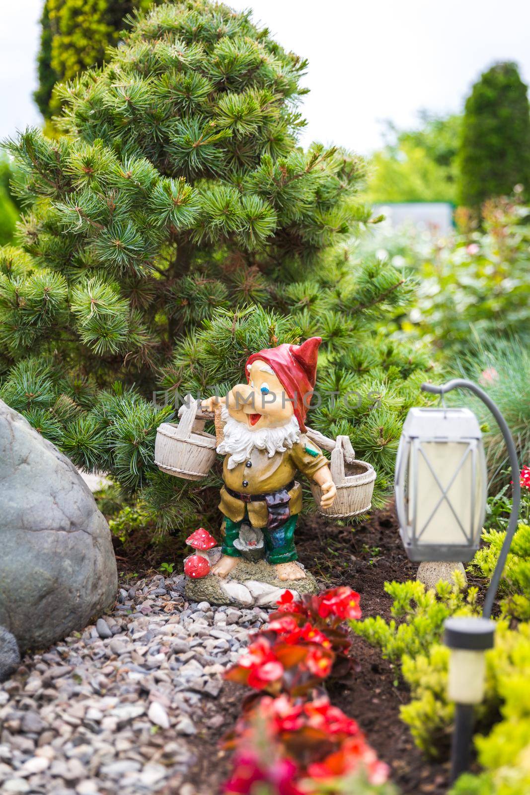 garden gnome in home garden decoration