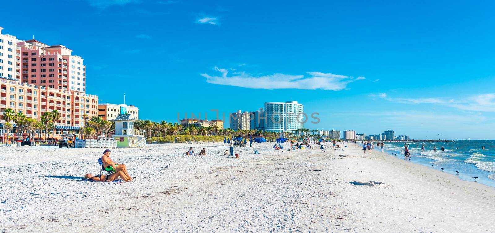 Clearwater beach, Florida, USA - September 17, 2019: Beautiful Clearwater beach with white sand in Florida USA by Mariakray