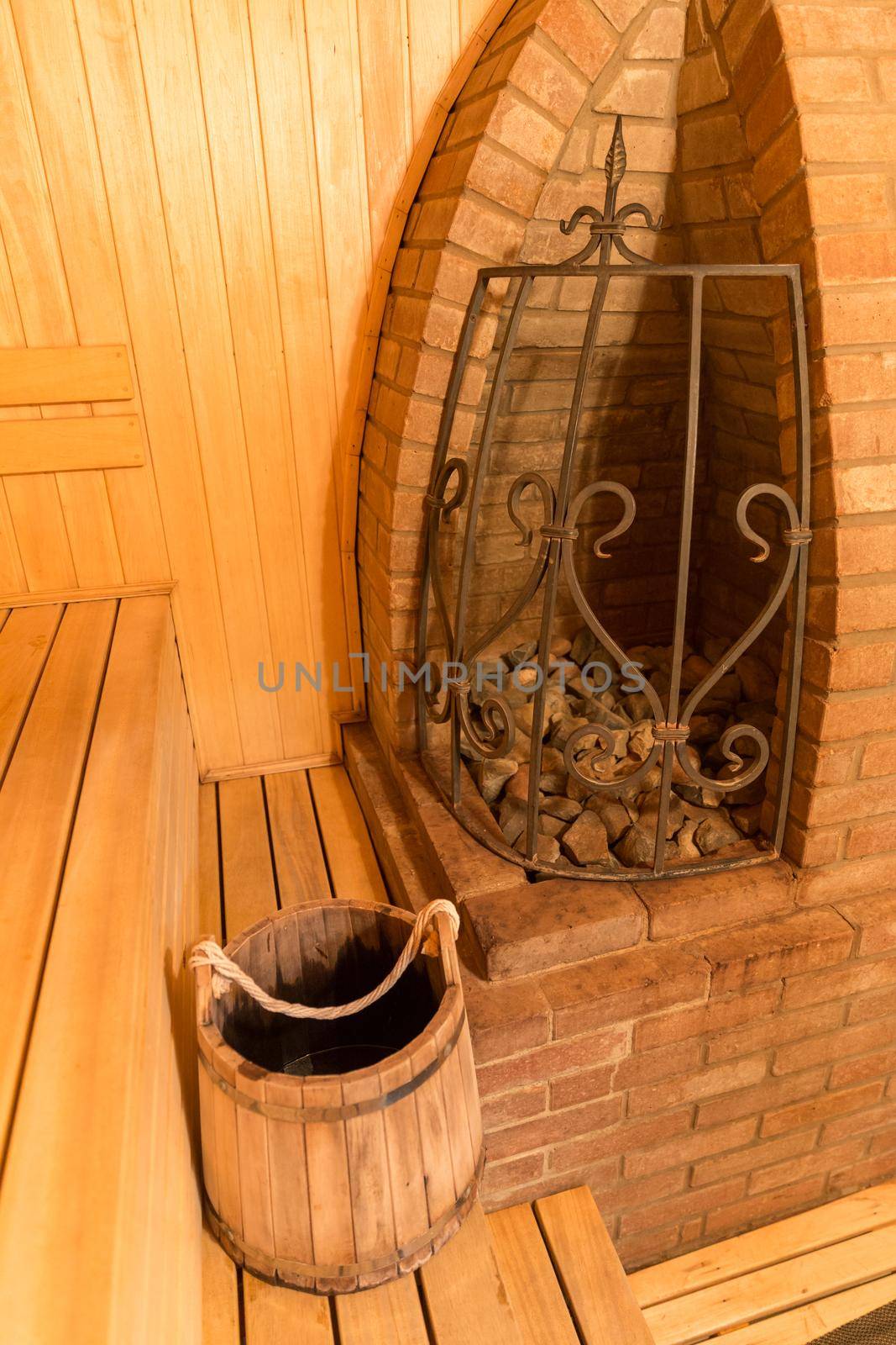 interior of a sauna by Mariakray