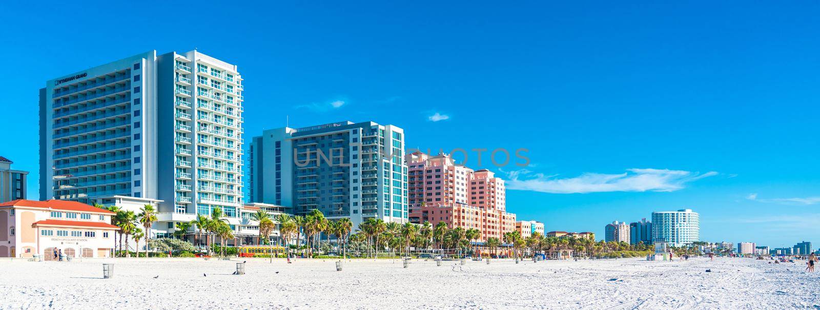 Clearwater beach, Florida, USA - September 17, 2019: Beautiful Clearwater beach with white sand in Florida USA by Mariakray