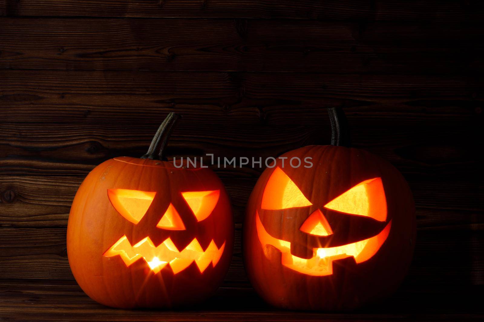 Two Halloween pumpkins by Yellowj