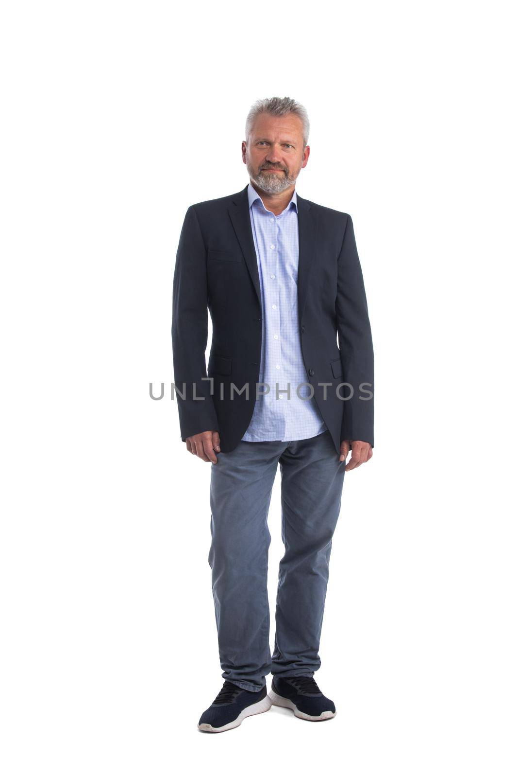 Mature businessman on white by ALotOfPeople