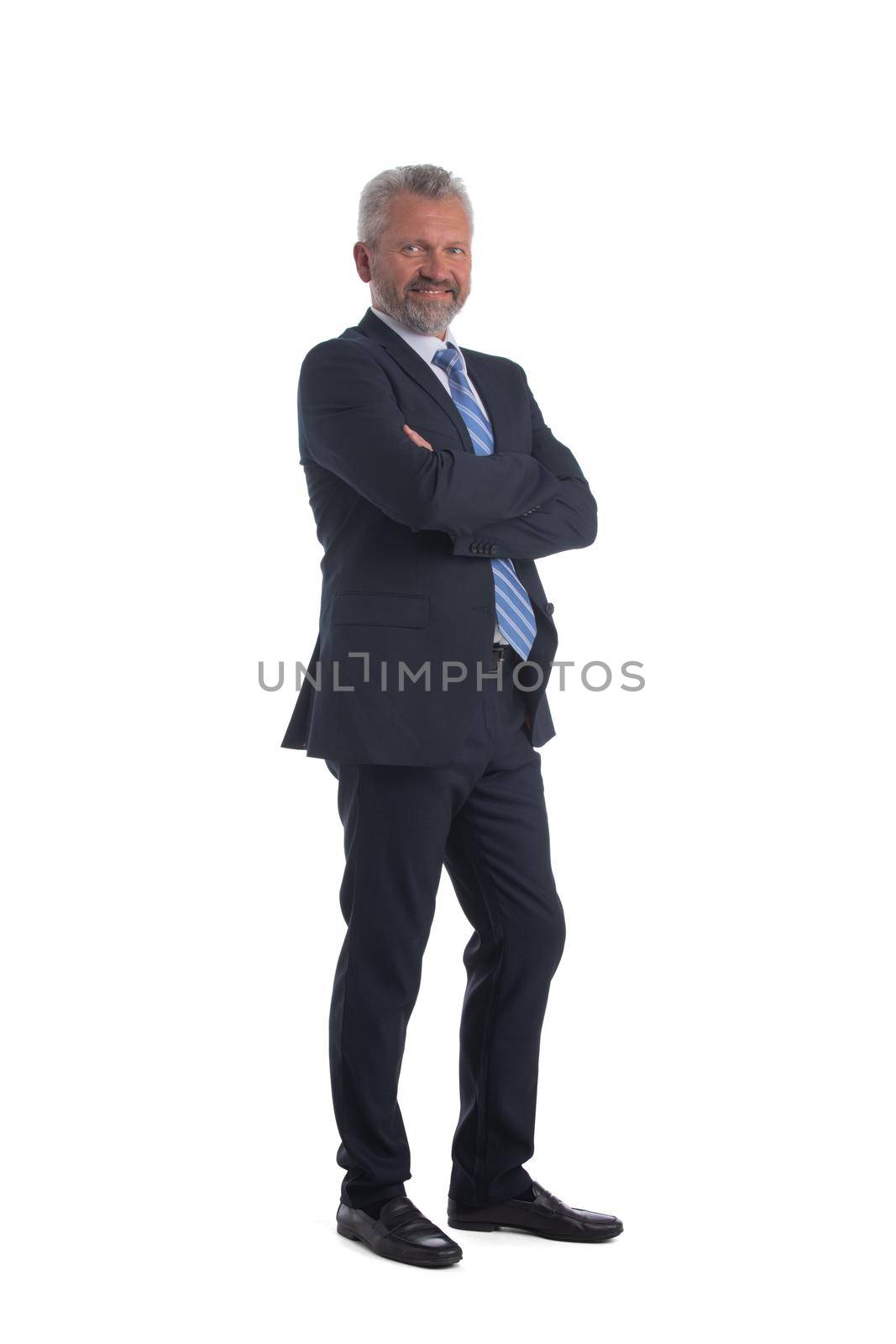 Mature businessman on white by ALotOfPeople