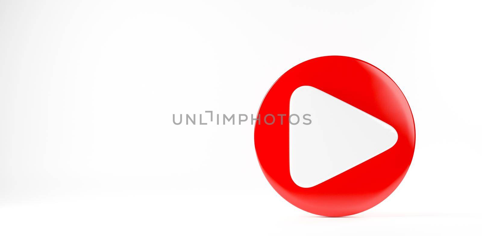 Red play button video icon social media sign player symbol logo by Sorapop