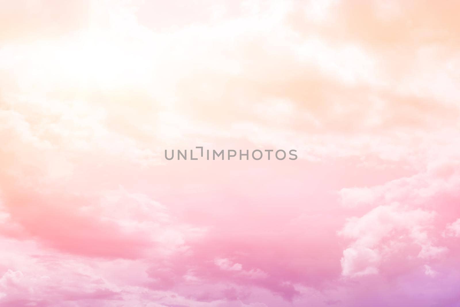 Copy space minimal concept of summer pastel sky and white cloud abstract blank background.