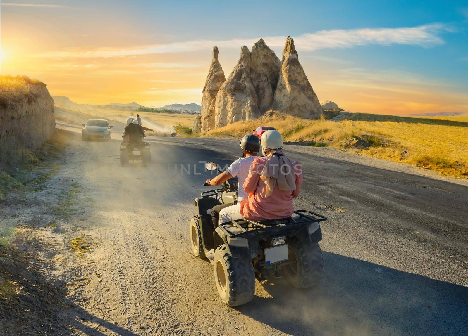 ATV Quad Bike in front of mountains landscape in Turkey