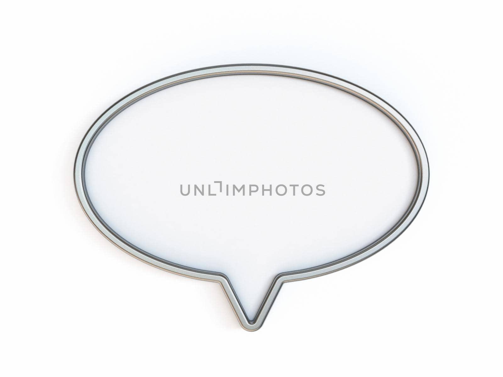 Blank ellipse signboard pin 3D rendering illustration isolated on white background