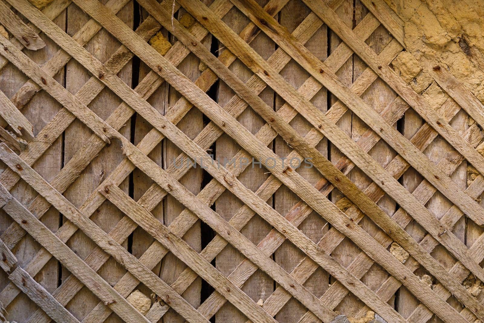 wattle and daub wall texture and flat full frame background.